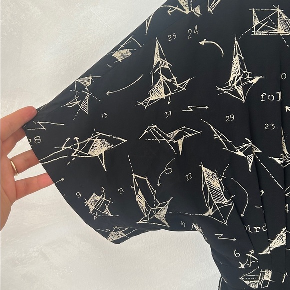 Anthropologie Moulinette Souers Many Folds Shirtdress 100% silk Origami size 2 - Picture 6 of 13